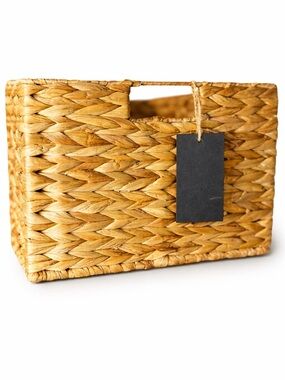 ✨ Pottery Barn NWOT Natural Woven Seagrass Storage Basket Tray w/ Handles ✨